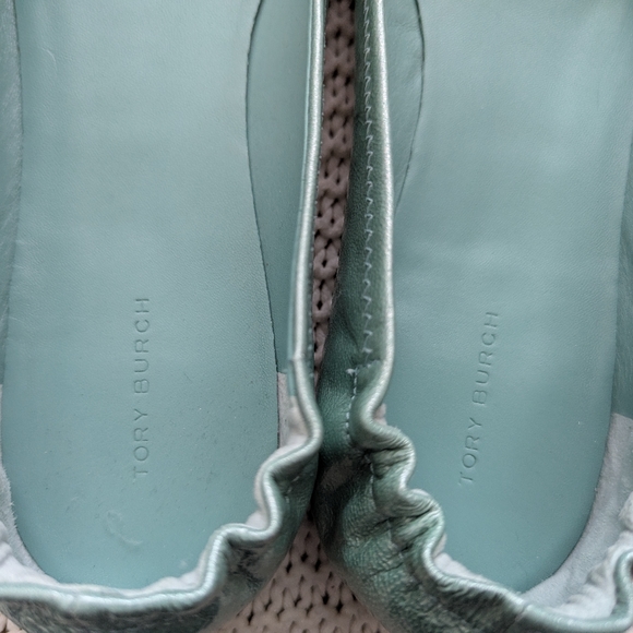 EUC Tory Burch Minnie Ballet Flats, Audrey Blue, Size 11 - Picture 6 of 7